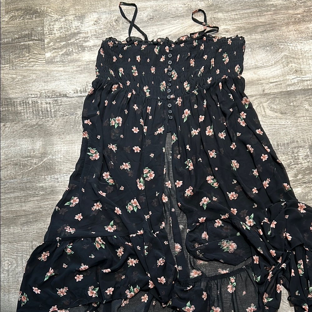 Torrid Black Floral Hi Low Bundle, white hi low and black kimono